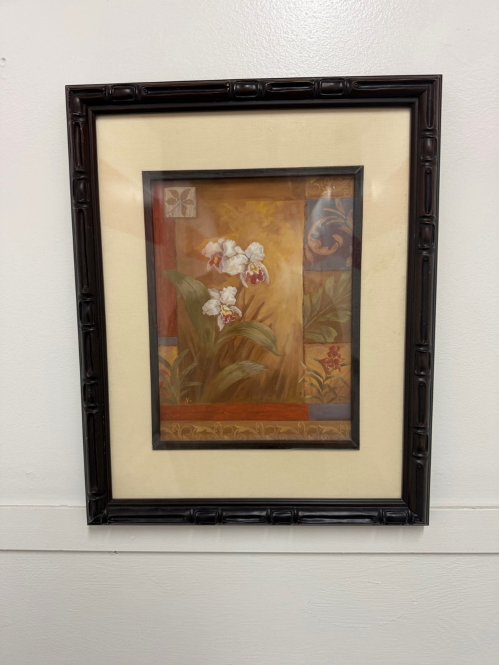 Contemporary Orchids by Vivian Flasch Wall Art Print Wooden Framed